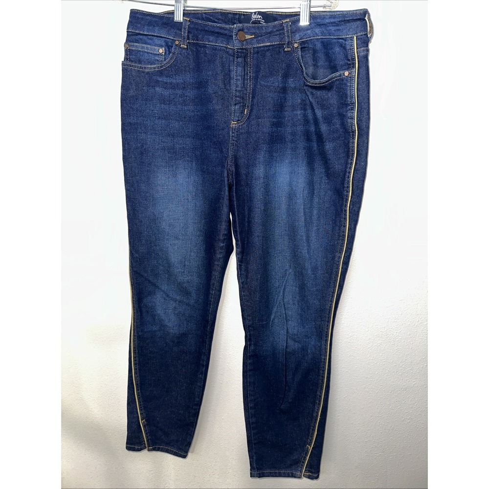 Boden The Edinburgh Jean Dark Wash Skinny Piping High Rise US‎ Size 12